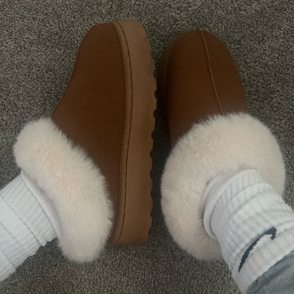 Platform Fur Slip On Shoes